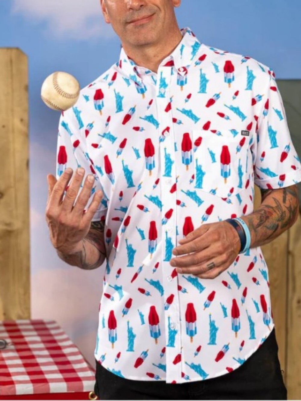 RSVLTS America Pops & Freedom Button Down Short Sleeve